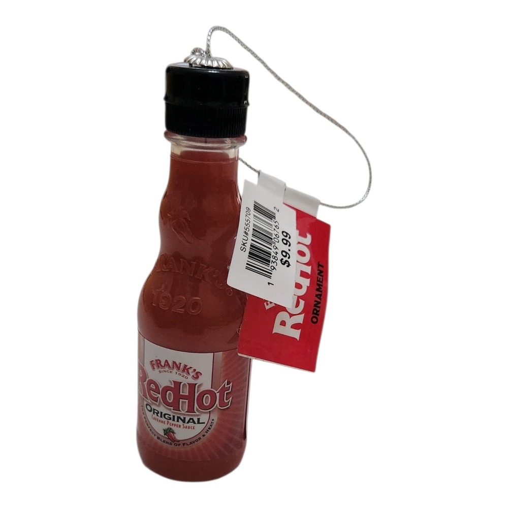 Franks RedHot Original Cayenne Pepper Sauce Bottle Christmas Ornament New NWT